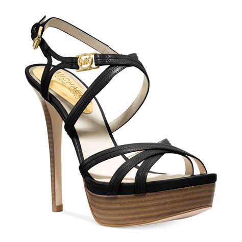 michael kors sandal black|michael kors black heels sandals.